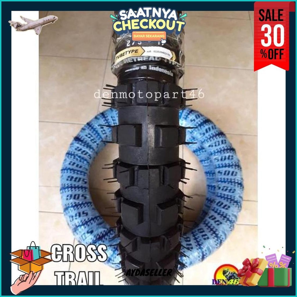 Promo - Ban Luar Motor Trail Cross Cros Cangkul Tahu Besar 275 Atau 80/90 Bebek Ring 17 Terlaris