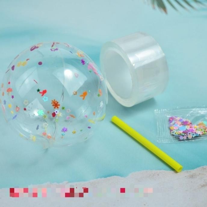 

eq-77 CLEAR DOUBLE TAPE MINI SIZE+HIASAN UNTUK DIY BUBBLE nano glitter Termurah