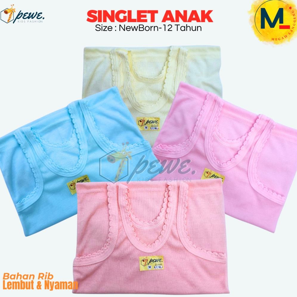 6 Pcs Kaos Dalam Anak Usia 1 Tahun -10 Tahun Singlet Warna Putih Tanpa Bolong Bolong - Kaos Dalam An