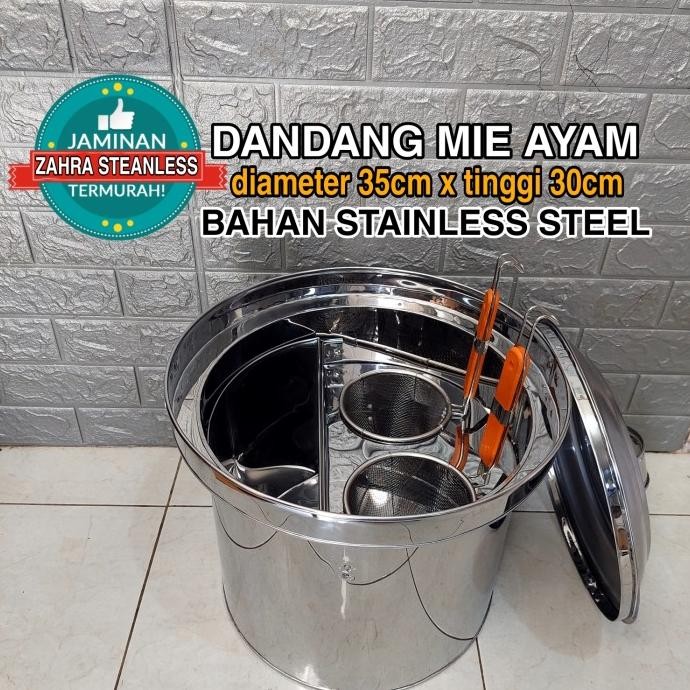 Dandang mie kocok bulat 2 / Dandang mie ayam bakmie + saringan ALU