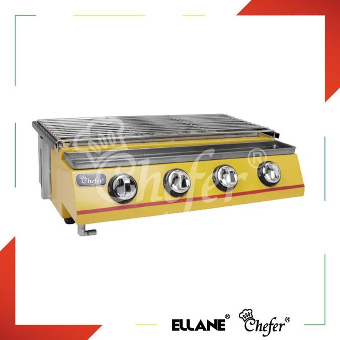 Bbq gas 4 tungku Chefer kompor bakaran pemanggang grill AUL