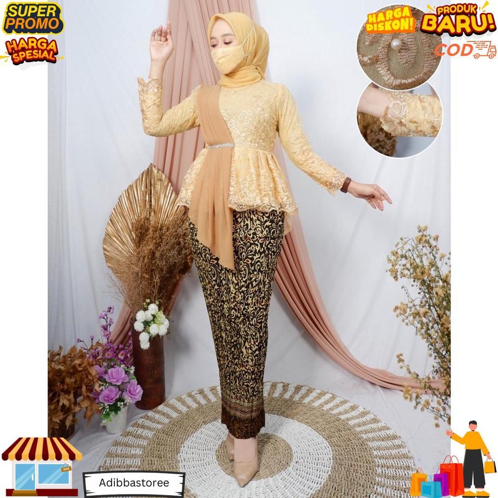 Setelan Kebaya Aurora Selendang Aurel//Kebaya Blouse Selendang Aurel//Model Kebaya Terlaris 2022//Ke