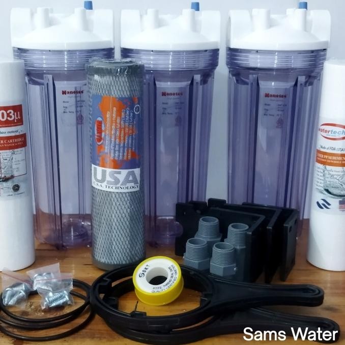 Filter Air Sumur / PDAM 3 Tabung 10" Nanotec Bening