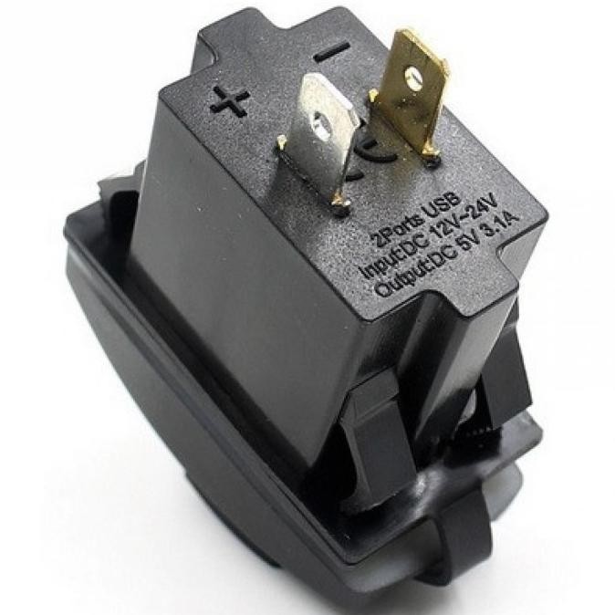 (Good) Charger Tanam HP Mobil Motor Matic Truk 2 USB Anti air 12 - 24 Volt