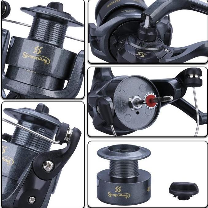 Grosir Sougayilang Set Perlengkapan Pancing, Joran 1,8M Dengan Reel Pancing Putar Seri 1000-4000, Se