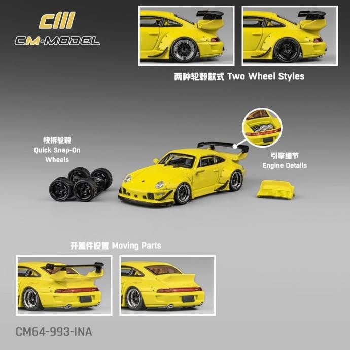 CM MODEL RWB 993 WIDEBODY YELLOW
