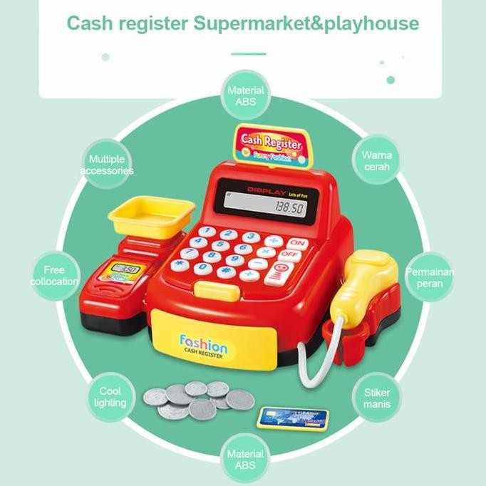 

Mesin Kasir Belanja Kalkulator Berhitung/ Cash Register with Caculator/ Cashier Machine / Mainan Edukasi Anak murah