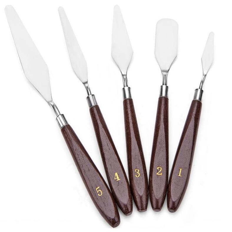 

dgh-43 5PCS Pisau Palet Besi tahan karat/Pisau Palet Lukis/Spatula Dekorasi Kue Lukis Ukir Palette Knife Termurah