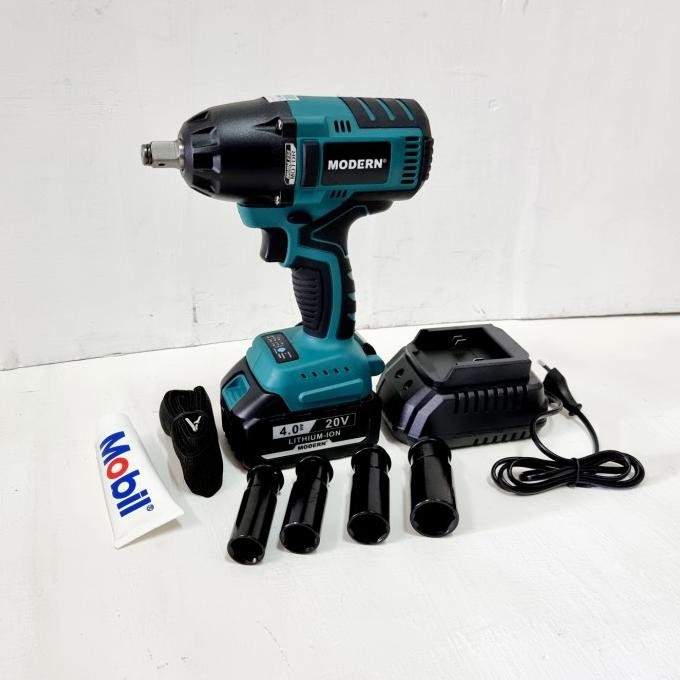 MODERN M65 CORDLESS IMPACT WRENCH 20V BUKA BAUT MOBIL 650NM murah