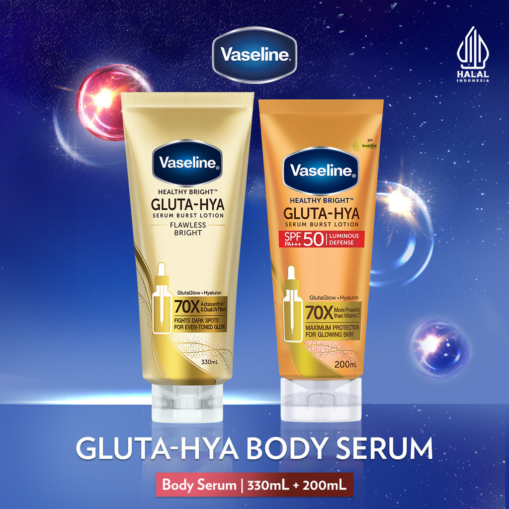 Vaseline Gluta Hya Flawless Bright 330ml + Vaseline Gluta Hya SPF 50 200ml