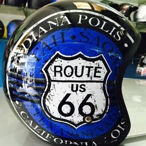 Sale Helm Bogo Route 66 Indiana Polis Biru Hitam Black Blue+Kaca Bogo Ori