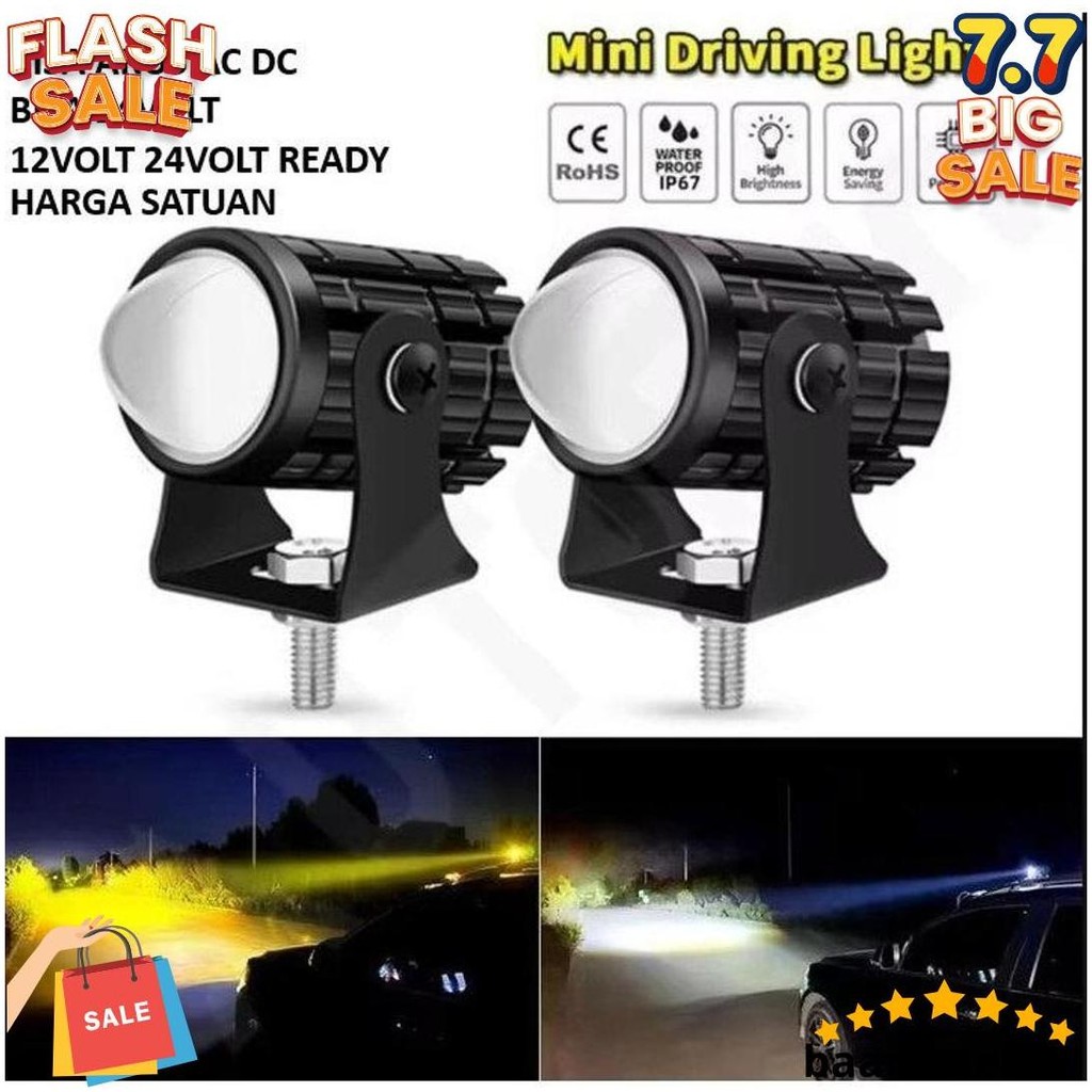 Lampu Tembak Sorot Mini 2 Warna Ac Dc Motor Mobil Truk Super Bright Termurah Banget