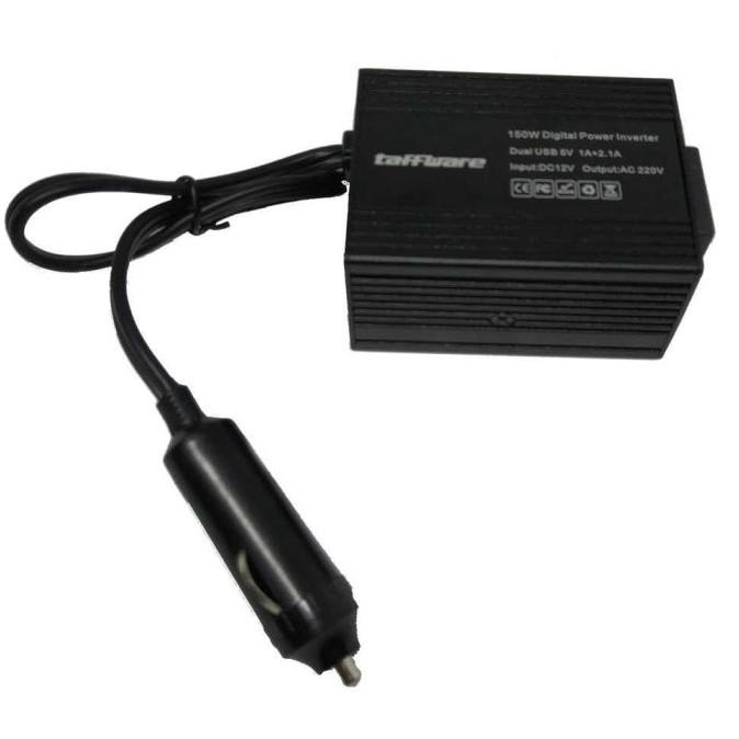 TAFFWARE POWER INVERTER MOBIL DENGAN 2 USB PORT 150W 220V - PI-150W
