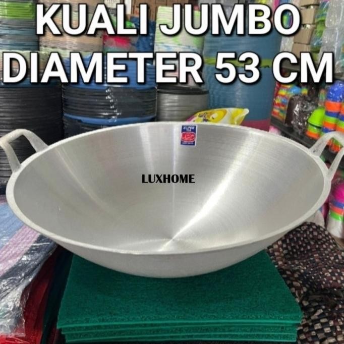KUALI SUPER NO 22 ALUMINUM - WAJAN JUMBO 53CM ALUMUNIUM / PENGGORENGAN CEKUNG ALUMUNIUM BESAR SUPER 