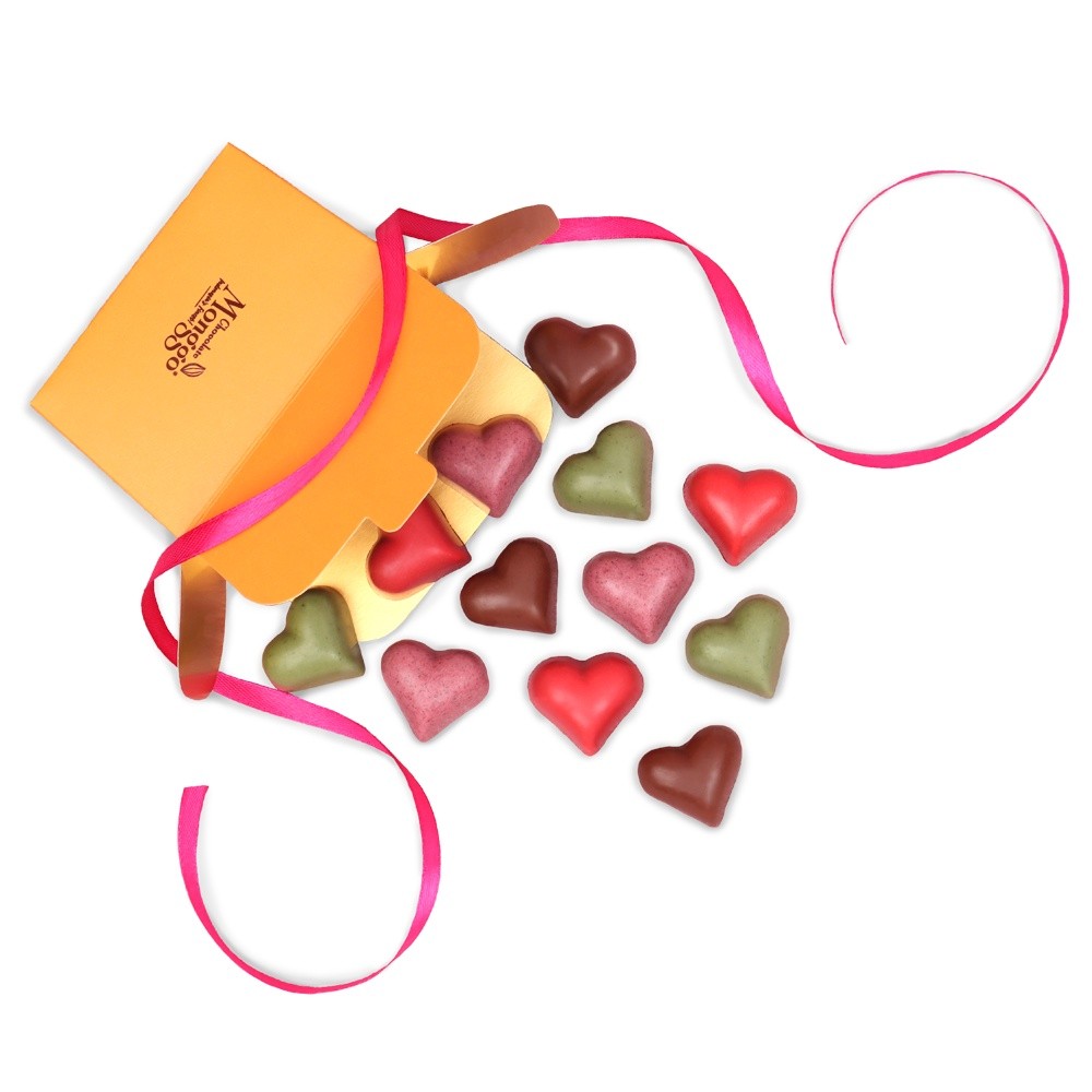 

Chocolate Pralines Lovely Heart Box 8pcs | Chocolate Monggo | Coklat Kado Hadiah Hari Kasih Sayang