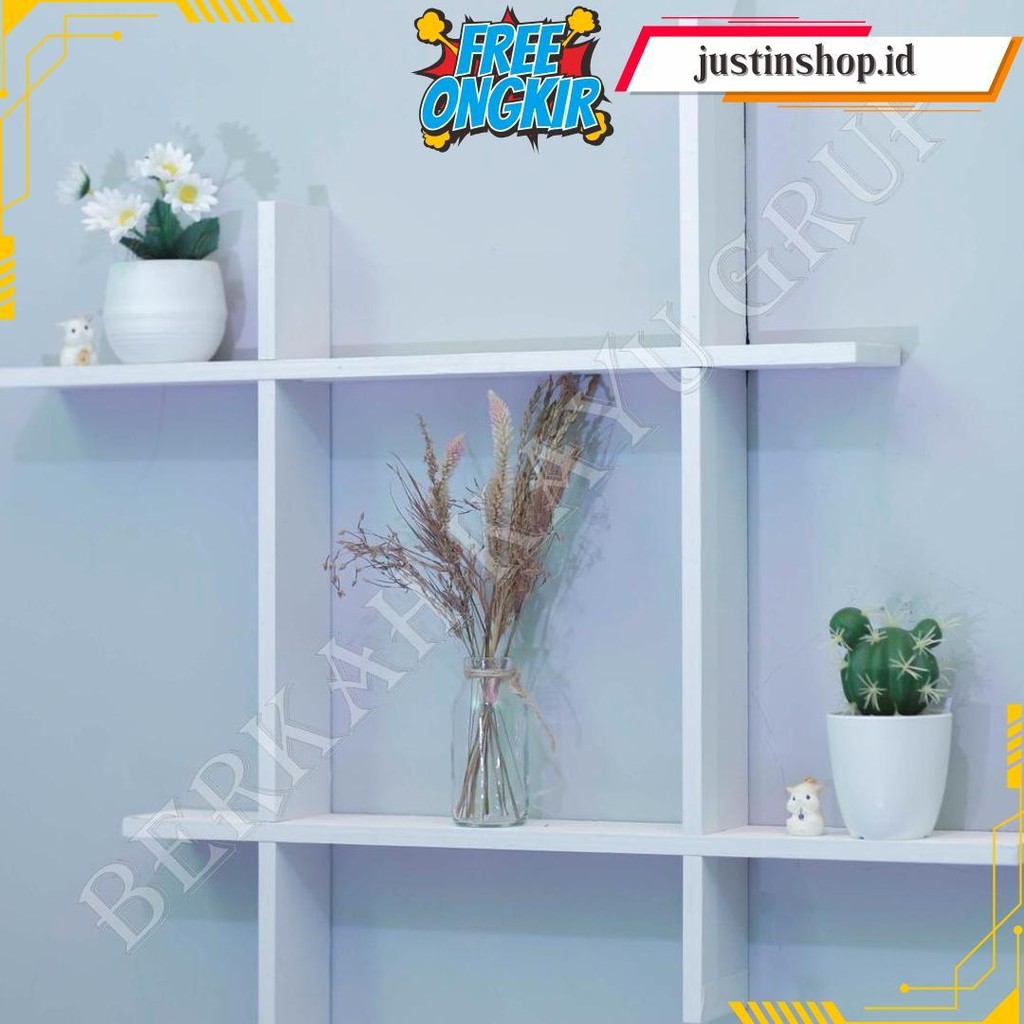 Rak Dinding Tagar - Hiasan Dinding, Rak Dinding, Kotak, Tempel, Minimalis, Sudut, Kamar, Ruang Tamu 