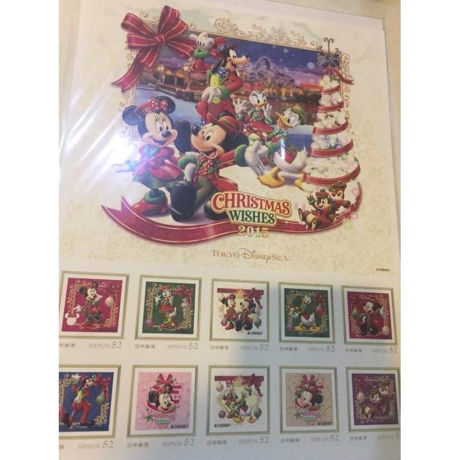 

stamp perangko disney sea land tokyo christmas wishes 2015