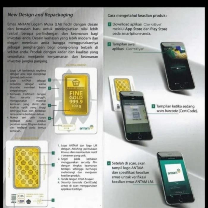 50 Gr (Gram) Press Logam Mulia/Lm/Emas Batangan Antam Sertifikat Baru Original Dan Terpercaya