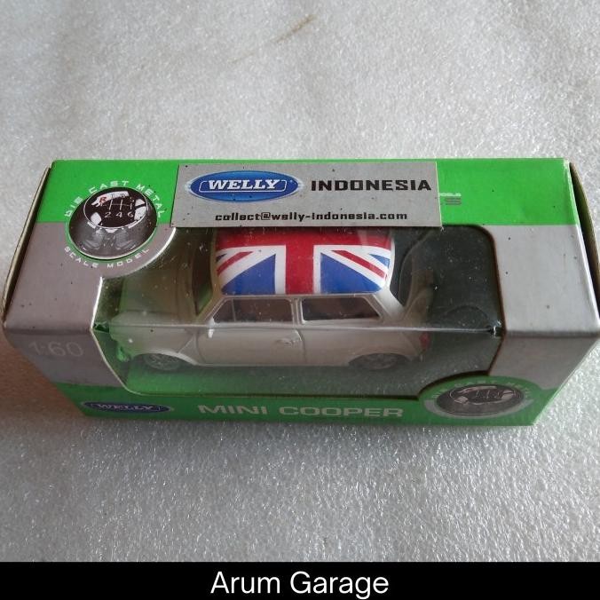 Diecast Welly Mini Cooper Series. Morris Mini. Warna Putih. Scala 1:60
