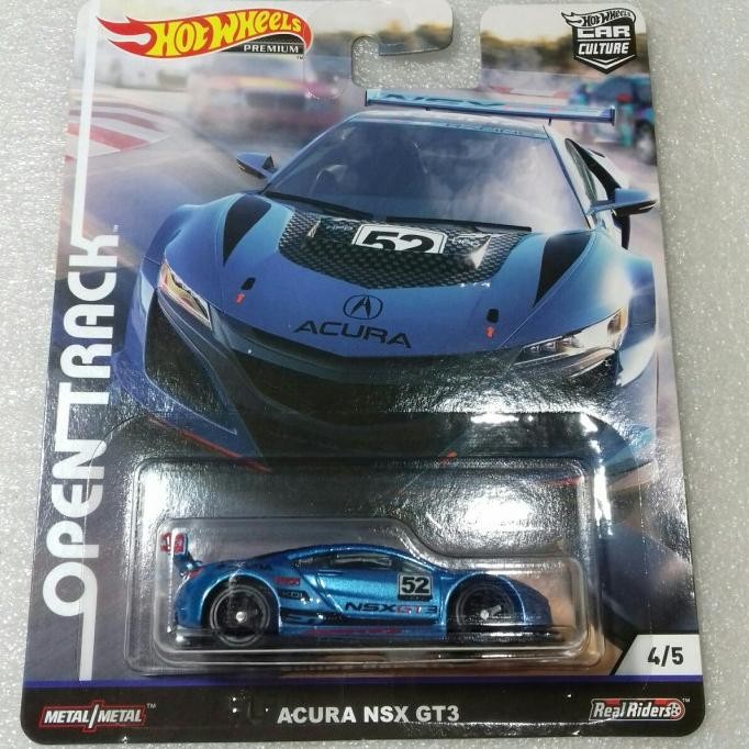 Mainan Hobi Diecast Hot Wheels Premium Acura NSX GT3. Open Track Card.