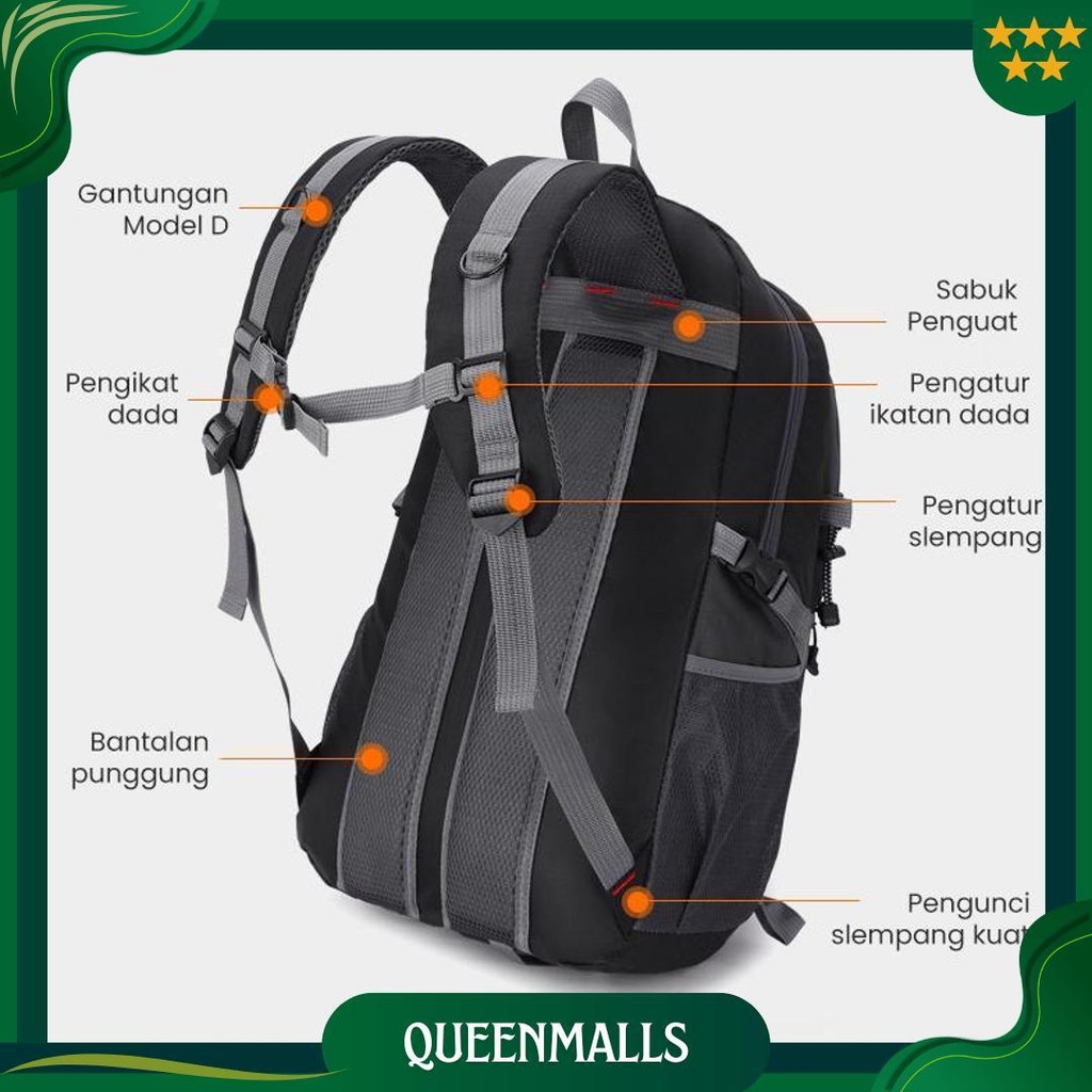 Bopai 40L Tas Ransel Pria Backpack Cowok Sekolah Tas Sekolah Anak Laki Laki Tas Gendong Laptop Anti 