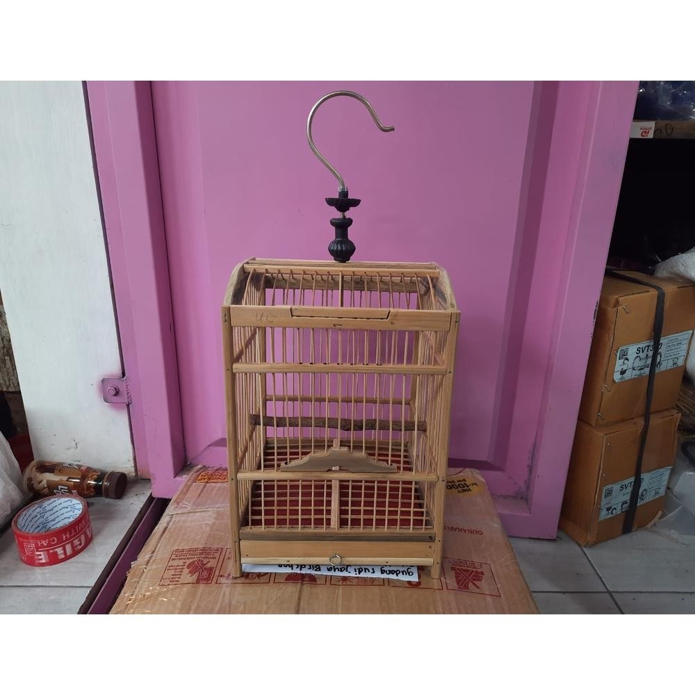 AZQ-16 Sangkar Cungkok Bambu Kotak Lengkung 1 pcs Untuk Kandang Burung Kecil Pleci Prenjak Sogon Kon