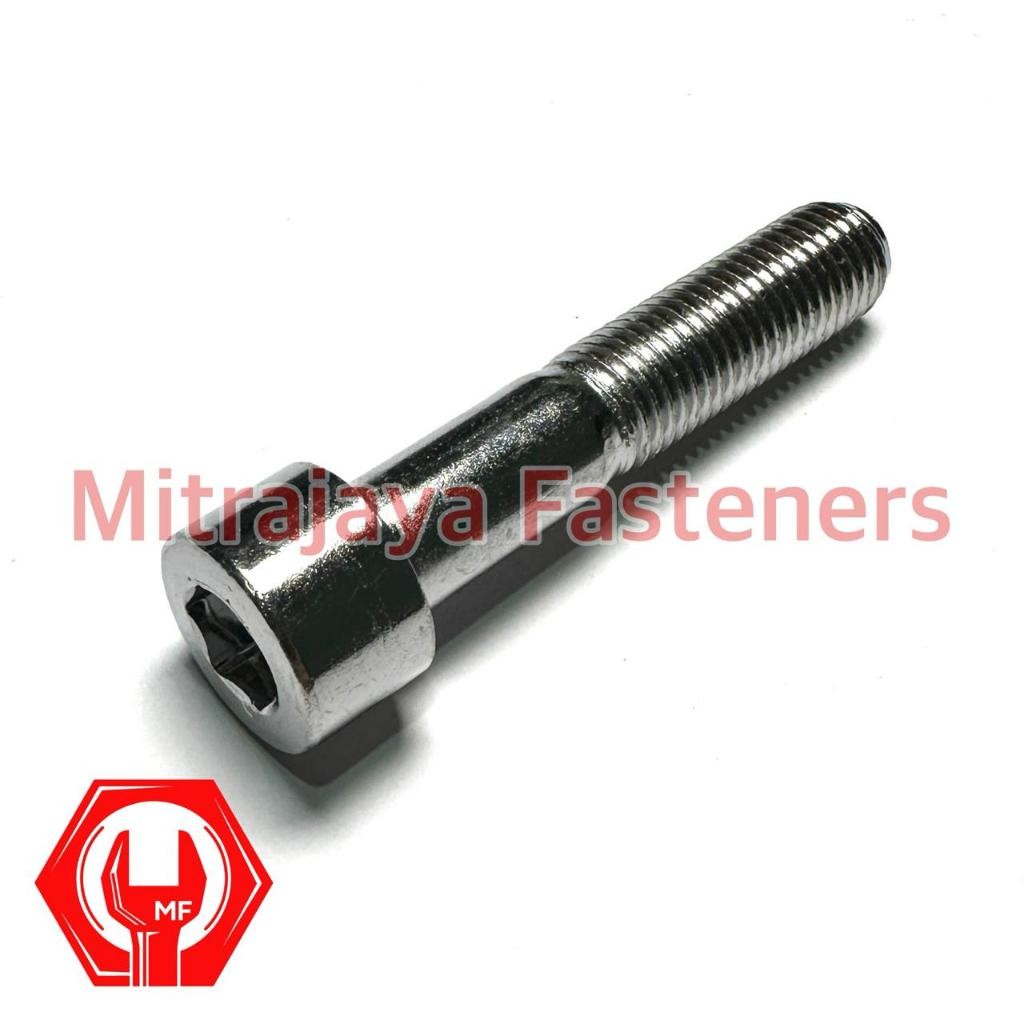 Baut L Baja Chrome M10x50 P1.25 Halus Half Drat