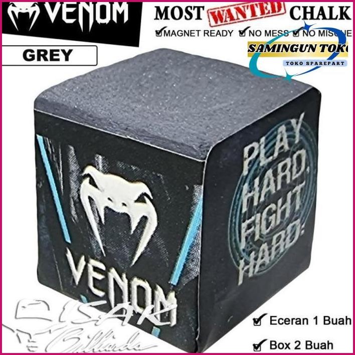 

New..!! Venom Chalk Grey - 1Pcs - Ready Billiard Chalks Kapur Biliar
