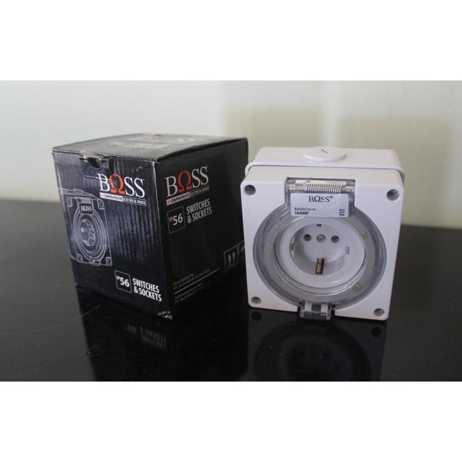 Kualitas terbaik] 56SO210/16 Boss 2 pin round socket outlet - electric water proof