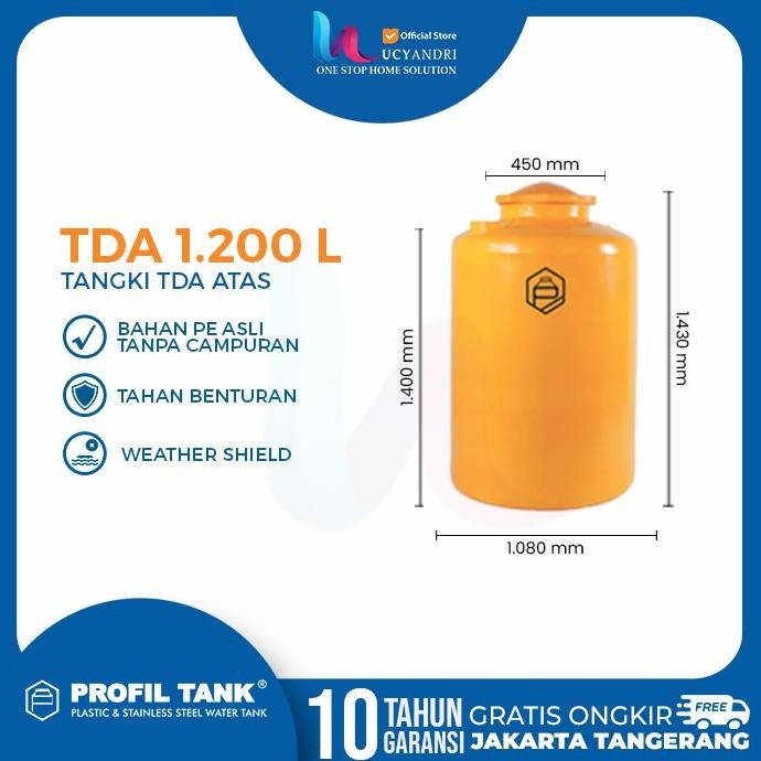 Terjangkau Tangki Air Profil Tank 1200 Liter Tda Tandon Toren Air Original