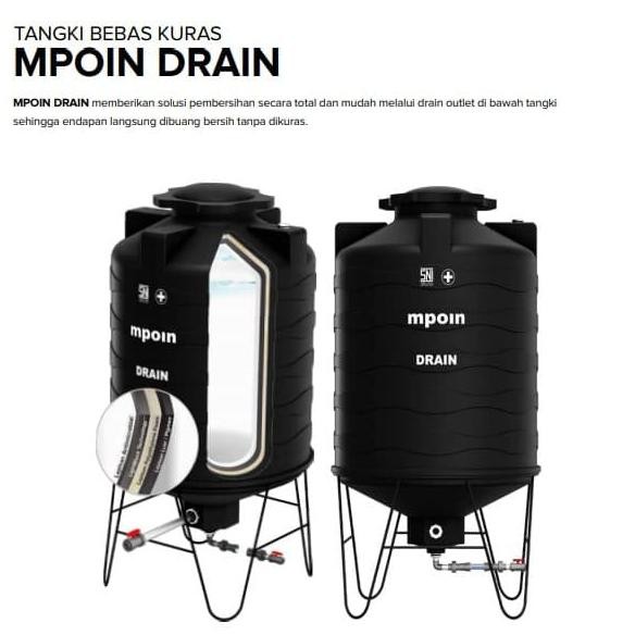 Terjangkau Tangki Air / Tandon / Toren Mpoin Plus Drain 800 Liter