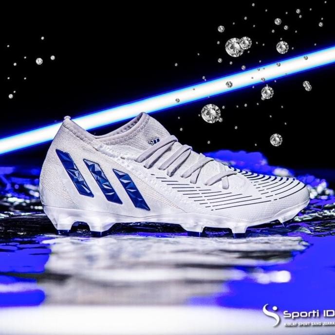 Sepatu Bola Adidas Predator Edge.3 FG - White Blue GW2273 Original
