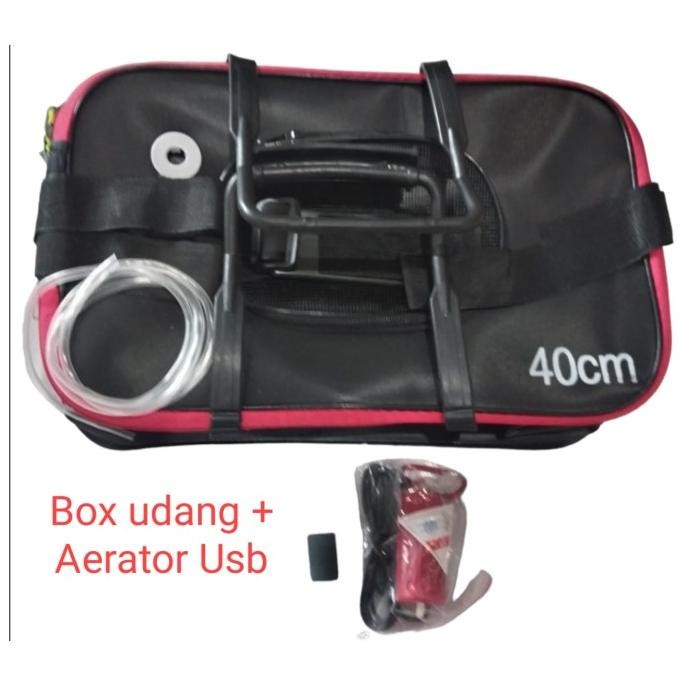 TERMURAH - Box udang Taffsport + Aerator USB tas kotak pancing umpan hidup tempat anti bocor