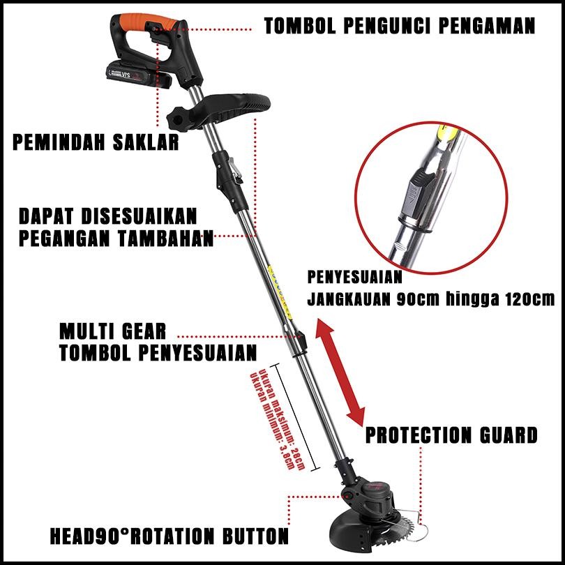 Ready Menjual Dengan KerugianIxce Mesin Potong Rumput Batrai 24V/36V/48V Mesin Pemotong Rumput Listr