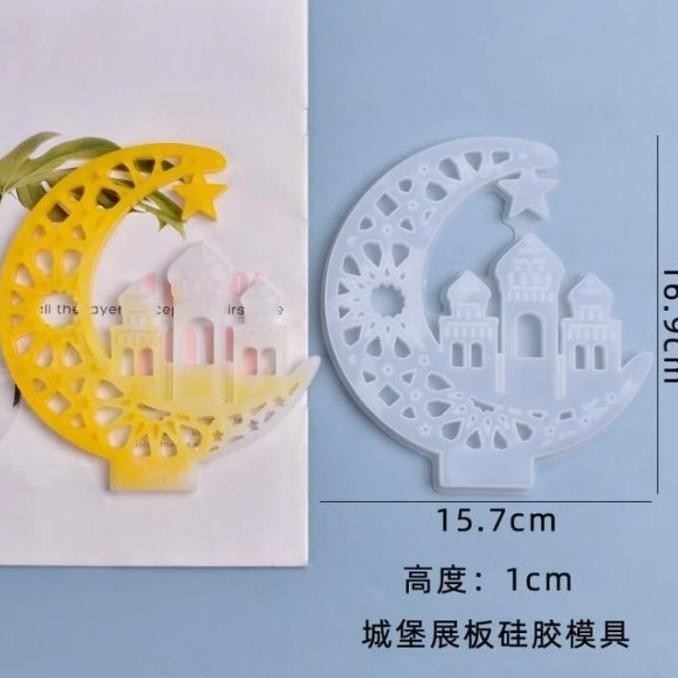 

Cetakan Silikon Bingkai Mesjid Bulan Sabit Mosque Frame Resin Mold murah