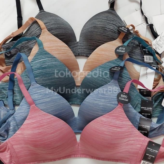 Jual, Bra Wanita Pierre Cardin Tanpa Kawat Busa Tipis Seamless 34B 36B - Bh, Renda