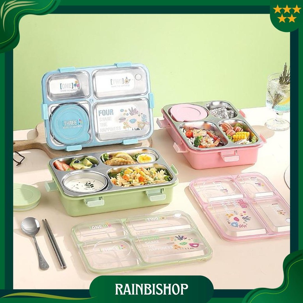 Lunch Box Stainless Steel Sekat | Kotak Makan Anak Sekolah | Kotak Makan Catering Kerja Sale