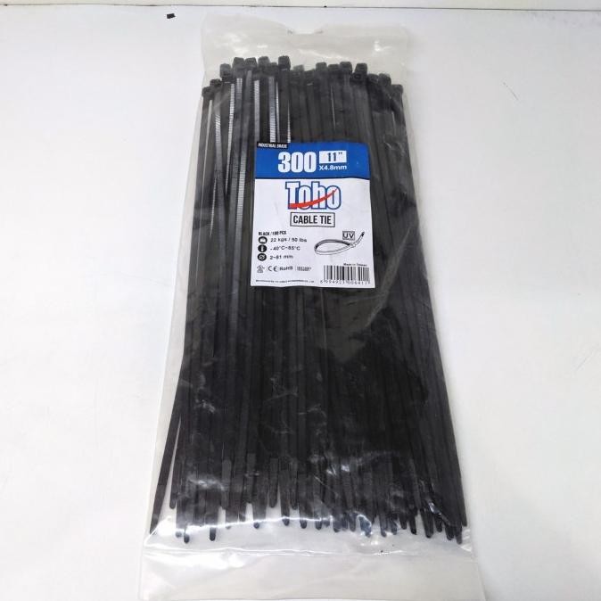 

Kabel Tis Cable Ties 4,8 X 300 Mm Hitam Toho New Stok