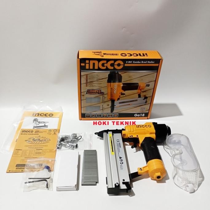

INGCO Mesin Paku Tembak F50 Air Nailer 2in1 Stapler U Staples Lurus KALI