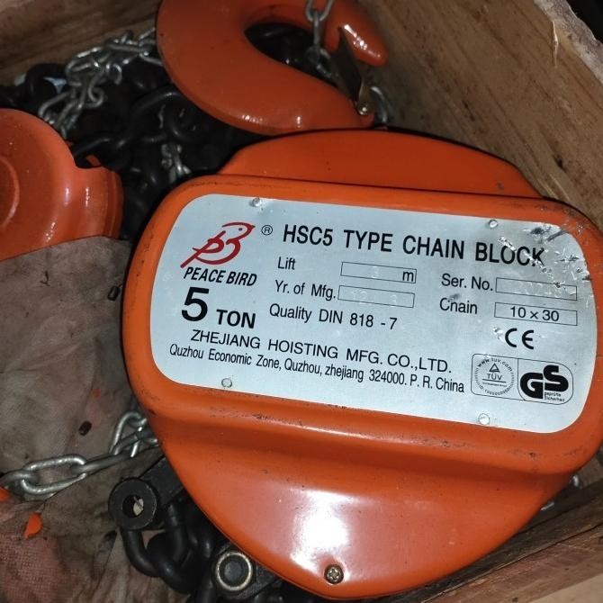 Takel Manual 5 Ton 3 Meter Kerekan Katrol 5Tx3M Derek Hoist Lift 5X3 New Stok