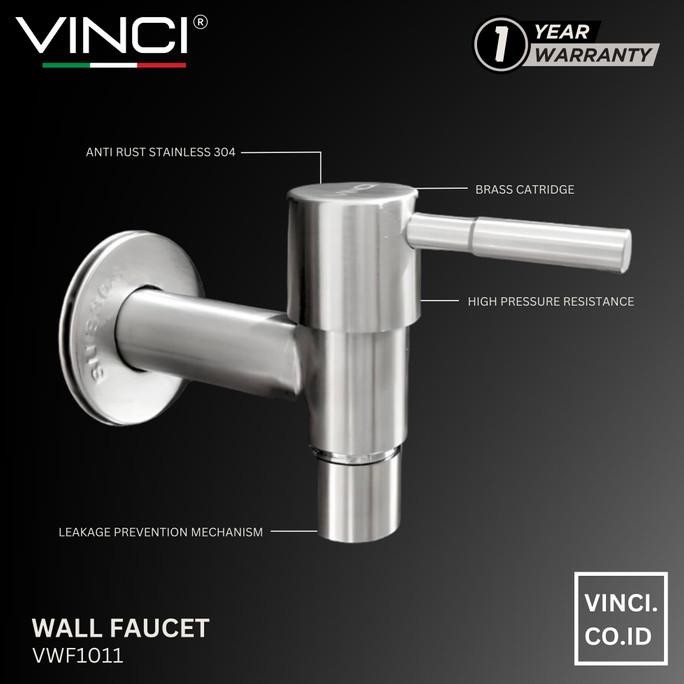 Vinci Keran Air Tembok Kran Dinding Stainless Wall Faucet Stainless Premium