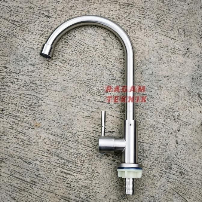 Keran Angsa Dapur Kran Bak Cuci Piring Stainless Drat Bawah Tanam Asli