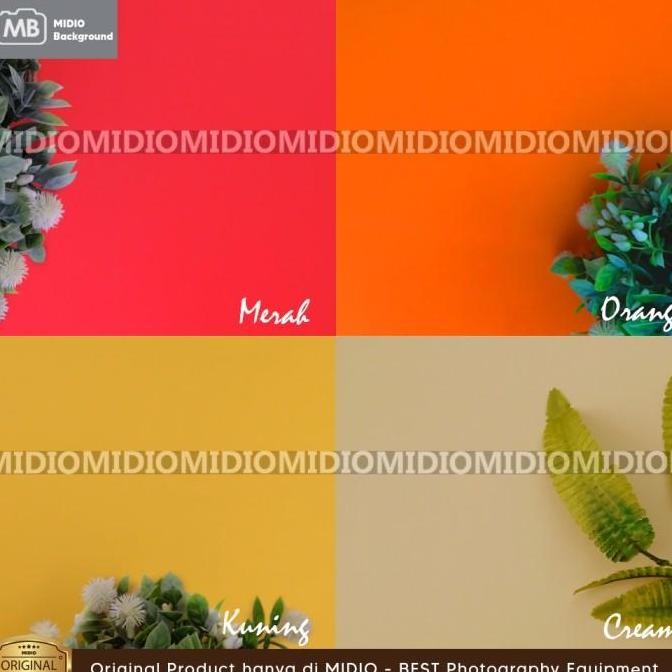 Background Foto Waterproof 320X140Cm | Alas Foto Kulit Sintetis Anti Silau | Midio 16 Warna | Cocok 
