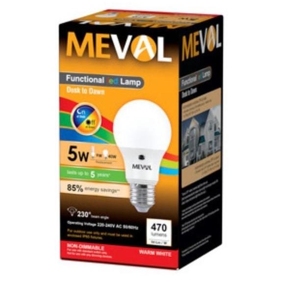 LAMPU LED SENSOR CAHAYA MEVAL 5 WATT CAHAYA KUNING murah