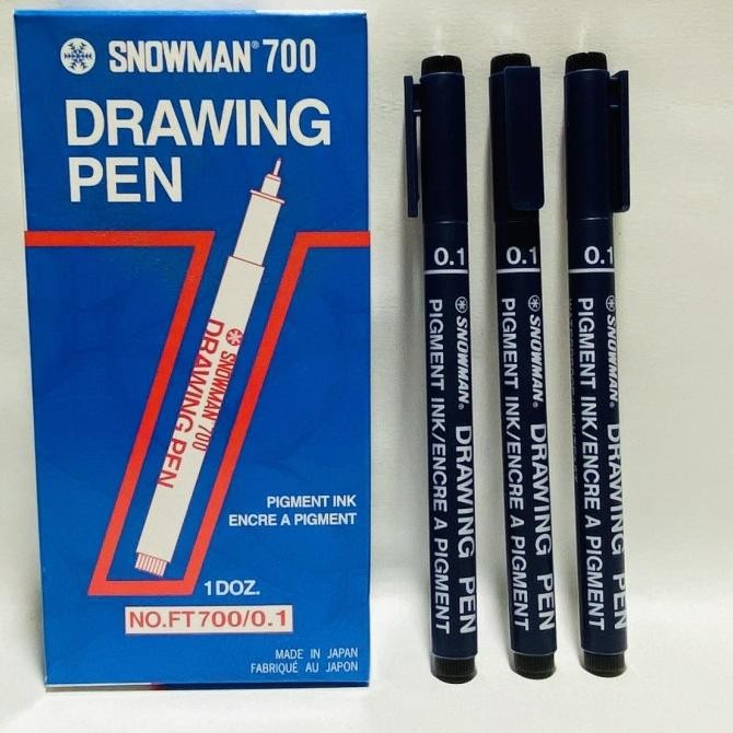 

DRAWING PEN SNOWMAN 0.1 NO.FT 700 ( HITAM ) / 1 BOX ISI 12 PCS