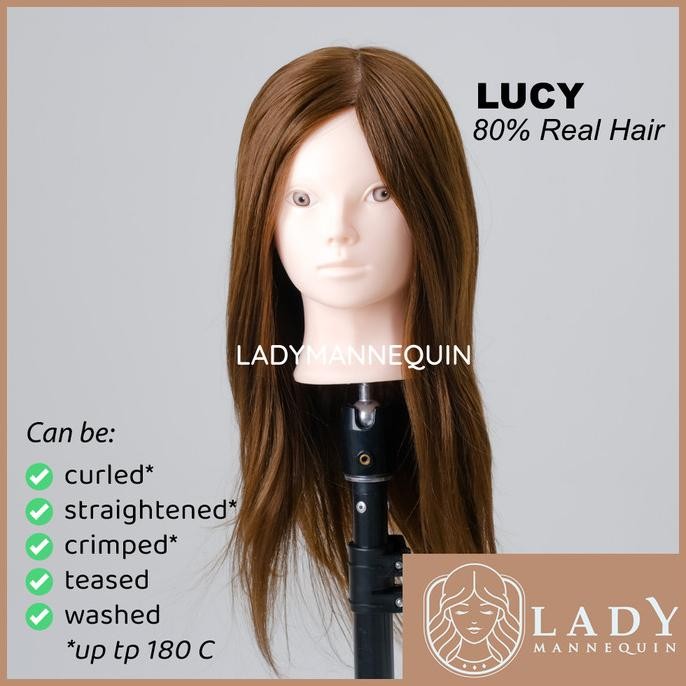 Kepala Patung Rambut Asli Manekin Rambut Hairdo untuk Sanggul TF