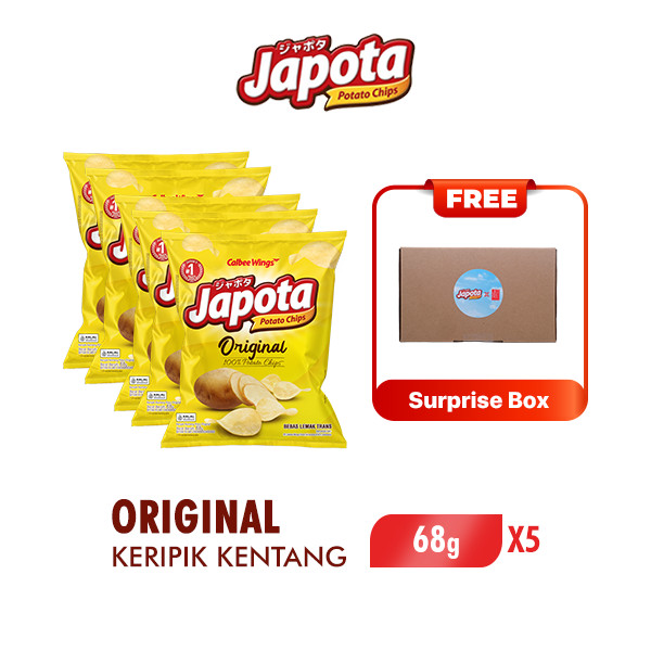

Japota Keripik Kentang Original 68 gr x5 Free Surprise Box