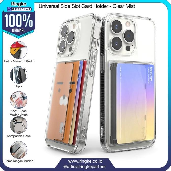 

Ringke Universal Side Slot 3 card Holder Clear Mist Tempat Kartu Tipis