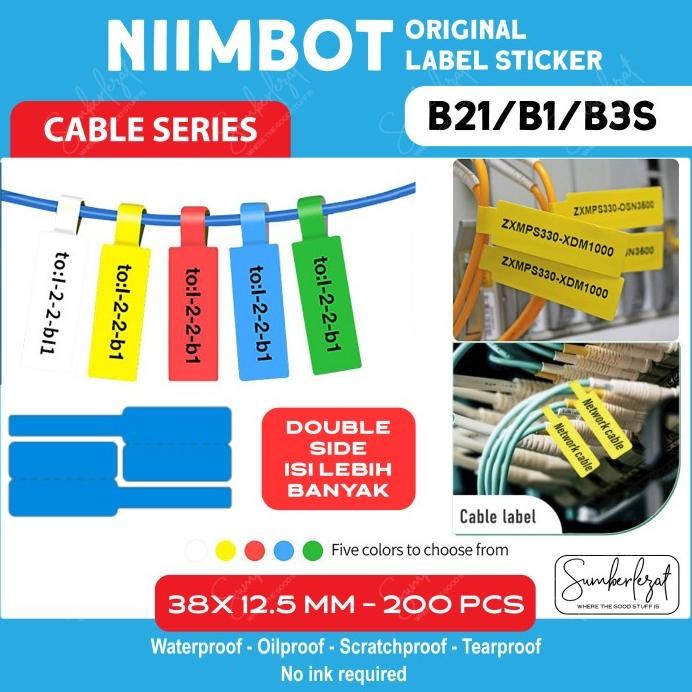 Label Stiker Niimbot B21 B1 B3S Cable Kabel LAN Tag Label Sticker murah