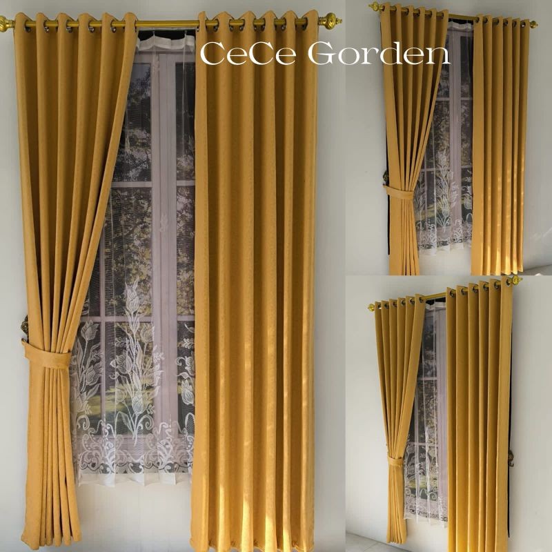 Gorden Blackout Premium Import Tebal Motif Serat Abstrak